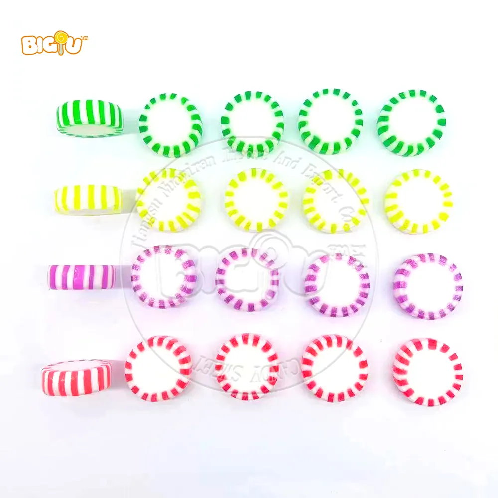The Candy Factory Customizes Its Own Brand Of Colorful Wheel-shaped Mint Fruit-flavored Hard Candy Sweets