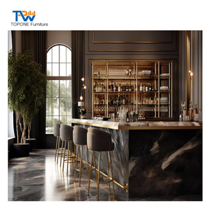 Soporte de mostrador de piedra de mármol personalizado, gabinete de bar de vino, luces de bruja, Mostrador de Bar LED, club nocturno, restaurante, Mostrador de bar - Product Image 5