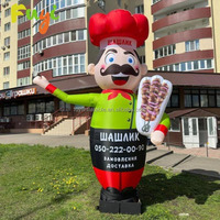 Fuyi Gonflable Chef Restaurant Publicité Gonflable Homme Avec Menu Personnalisé Gonflable BBQ Homme