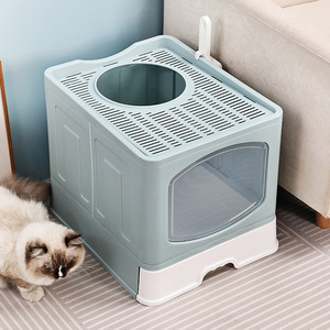 Caja de Arena para Gatos BIKO Personalizada, Grande, Rectangular, Totalmente Cerrada, de Plástico, 50x41x41cm, Fácil de Limpiar, a Prueba de Salpicaduras y Olores - Product Image 5