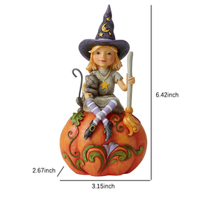 Halloween Frequent Flyer Witch on Pumpkin Figurine Garden Gnome per la decorazione di Halloween - Product Image 5