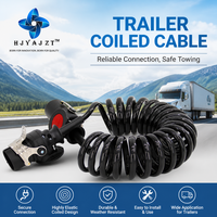 Connecteur de câble de remorque ABS 7 voies 24V pour camion de remorquage, alimentation électrique, charge utile maximale 7000 lb, ensemble de câbles spirale 7 voies 24V pour remorque