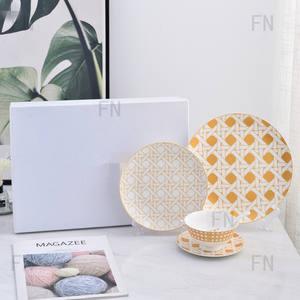 Assiette à fruits et service de table en porcelaine de luxe européen en os de porcelaine vert, 5 pièces, vente chaude - Product Image 2