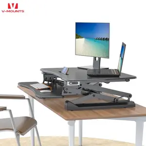 V-mounts taşınabilir ayarlanabilir büyük boy Laptop standı Modern ofis bilgisayar masaüstü iş istasyonu sit-standı masaları VM-LD07E