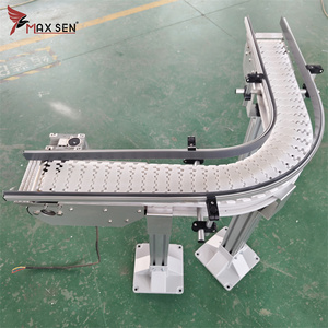 Pabrik disesuaikan sistem konveyor rantai fleksibel minuman kurva Slat sabuk konveyor - Product Image 1