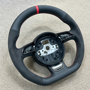 Volant sport en cuir pour <span class=keywords><strong>Audi</strong></span> A7 A3 A4 A5 A6 A8 C6 C7 C8 S3 S4 S5 S6 B8.5 B8 TTRS TTS TT RS3 RS4 RS5 RS6 RS7 Q3 <span class=keywords><strong>Q5</strong></span> Q7 - Product Image 5