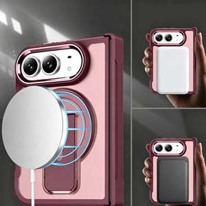เคสแบบพับได้พร้อมขาตั้งแม่เหล็กสำหรับ iPhone 18 ผิวสัมผัสนุ่มแบบด้าน ป้องกันการตกกระแทก - Product Image 5
