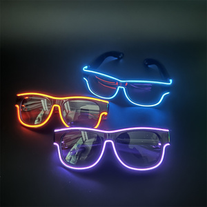 2023 nuovi prodotti Party Favor USB ricaricabili Multi colori <span class=keywords><strong>occhiali</strong></span> di luce a <span class=keywords><strong>LED</strong></span> <span class=keywords><strong>con</strong></span> logo personalizzato - Product Image 2
