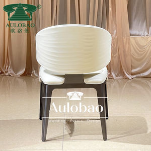 Chaise de salle à manger en cuir véritable avec dossier en métal moderne - Product Image 5