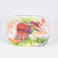 Transparante, heldere PET-scharnierdoosjes voor delicatessen, 8oz, 12oz, 16oz, 24oz, 32oz, lekvrije plastic clamshell verpakkingen voor fruitsalade