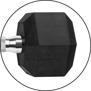 Haltères hexagonaux en fonte personnalisés, prix usine EXW, 2,5 kg-60 kg, ensemble d'haltères en caoutchouc - Product Image 2