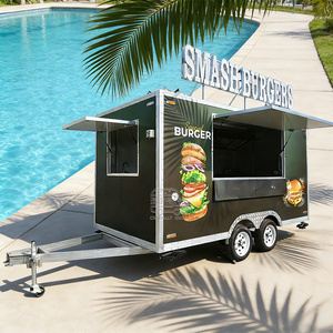 Chips Bus Restaurant Cart Food Caravan Shop Stall <b>Small</b> Coffee Design Mobile Fruit Vegetable Kiosk - Product Image 4
