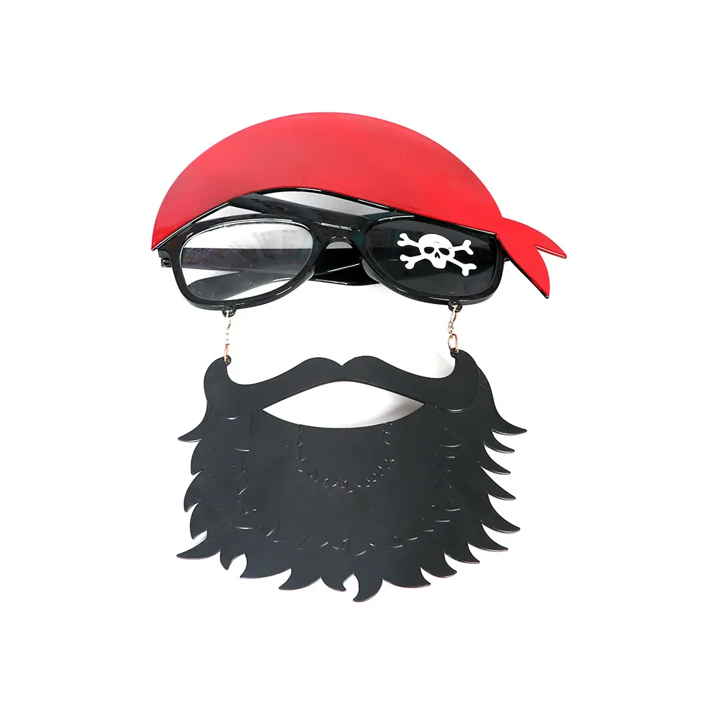 Occhiali da sole pirata per feste di Halloween economici con barba giocattoli per bambini forniture per costumi con benda sull'occhio