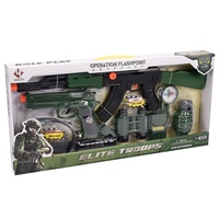 Inertie de sous-machine AK47 pour pistolet jouet pour enfants Boîte cadeau de tir amusante pour jeu de rôle en plastique