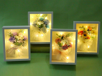 NEUE Handgemachte Geschenke Seifenblumenstrauß im Fotorahmen mit LED-Licht Lehrertag Geschenk 4 Farben für Mutter Freundin Lehrerin