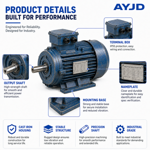 มอเตอร์มือสองราคาประหยัด 11KW 3 เฟส 4 โพล 1500RPM แบบอะซิงโครนัส สำหรับอุปกรณ์ปั๊มเกษตรกรรม เหมืองแร่ 11KW-4/11KW-6 ปั๊ม 11 - Product Image 2