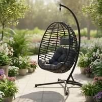 Fauteuil suspendu moderne en rotin pliable - Chaise de salon individuelle pour balcon, jardin, terrasse et salle de sport