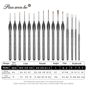 Lot de 16 pinceaux miniatures fins pour peinture, pinceaux micro-détail pour peinture à l'acrylique, <span class=keywords><strong>aquarelle</strong></span>, peinture par numéros, figurines et modèles - Product Image 3