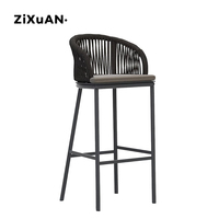 Chaise de bar d'hôtel, chaises de restaurant, mobilier de patio, mobilier commercial de café, ensemble de table à manger de luxe pour jardin, fauteuil nordique d'extérieur en rotin