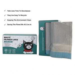 Sacs à cordon biodégradables personnalisés pour litière de chat, grands sacs à déjections pour animaux de compagnie, gestion des déchets, pelle à litière - Product Image 5