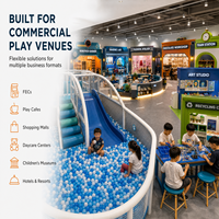 Aire de jeux souple certifiée EN1176, thème Robotique Marine et Village de Mode, avec piscine à balles, pour centre de divertissement familial et projet de garderie