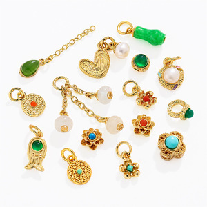 Nantong Natural Stone Charms Flower Heart Fish Shape Bezel Setting DIY Jewelry Accessories Unisex Everyday Wear - Product Image 5