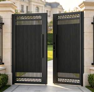 <b>Swing</b> Powder Coated Aluminum Gates Vertical Slat French Style Privacy Villa Side Gate For Courtyard - Product Image 3