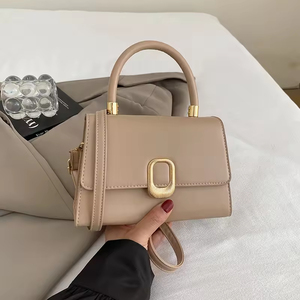 New Fashionable Vintage Lady Elegant PU <b>Medium</b> Cross-Body <b>Handbag</b> High-grade Texture All-match Solid Color Autumn - Product Image 5
