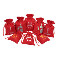 Pochette personnalisée en flanelle rouge et suède avec cordon de serrage, élégante pour cadeaux de mariage, emballage de vêtements, impression de logo personnalisé pour sacs promotionnels