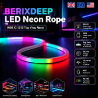 BERIXDEEP RGB IC Neon Rope 1212 Vue de dessus 24V Coloré IP67 Silicone LED Bande Numérique Adressable LED Neon Flex pour Salle de Jeu