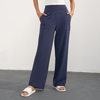 Xsunwing Pantalon large Pantalon de yoga pour la danse Pantalon de survêtement décontracté taille haute Pantalon ample à jambe droite avec poches WAD1612