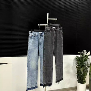 <span class=keywords><strong>Jean</strong></span> en denim léger personnalisable pour <span class=keywords><strong>homme</strong></span>, bleu délavé, coupe slim évasée, imprimé <span class=keywords><strong>poche</strong></span> <span class=keywords><strong>arrière</strong></span>, coupe droite vintage, idéal pour l'été - Product Image 2