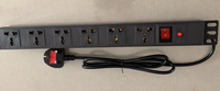 Armoire réseau Feiboer UK Standard 6 prises 6 voies avec interrupteur marche/arrêt unité de distribution d'alimentation PDU