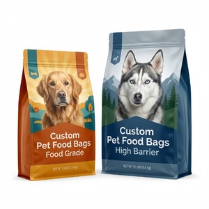 Sacs d'emballage personnalisés pour friandises pour chiens, anti-odeur et résistants à l'humidité, en Mylar sans BPA avec fenêtre transparente, MOQ 500 pièces - Product Image 1