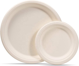 Assiettes compostables en bagasse de canne à sucre certifiées BPI, résistantes à l'huile et compatibles micro-ondes, pour la restauration, les mariages, avec logo personnalisé - Product Image 3
