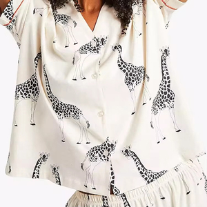 2024 мягкие женские короткие пижамные комплекты из двух предметов, женские пижамы с орагниическим бамбуком, комплект для женщин - Product Image 3