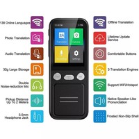 Traducteur intelligent T16 avec écran IPS, prend en charge 138 langues et 14 traductions hors ligne, traduction vocale
