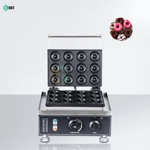 Hot Selling Commercial 12 Grid Double-Sided Heating Multi-Functional Mini Cake Donut Maker Machine