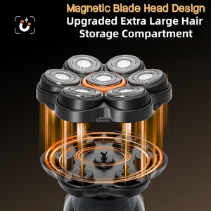 Rasoir rotatif 7D multi-fonctions 6-en-1 pour hommes, étanche et rechargeable, tondeuse à <span class=keywords><strong>barbe</strong></span> et corps - Product Image 3