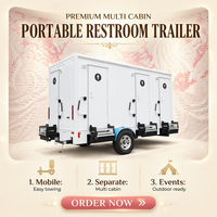 Remorque sanitaire mobile haut de gamme avec toilettes portables pour événements extérieurs, mariages, camping et usage commercial