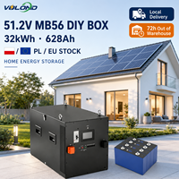 Kit de Batería LiFePO4 VOLON MB56 16S 48V 33KWh 628Ah para Almacenamiento de Energía Solar Doméstica, IP54, Pantalla LCD, Barra Colectora Flexible con Ventilador