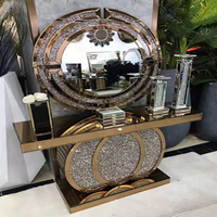 Mobilier de Maison Foshan, Design Couleur Or, Miroir Mural, Meubles de Salle à Manger, Console Moderne pour Photo, 1 Ensemble, Paiement T/T sous 30 Jours
