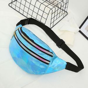 Fashion PU Glittering Laser Holographic Iridescent Women Waist Bag <b>Waterproof</b> Chest Bag Crossbody Bag for Sports - Product Image 6