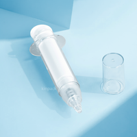 Seringue de sécurité en plastique avec pompe 10 ml, flacon cylindrique sans air pour injection cosmétique, emballage de sérum, emballage pour soins de la peau, PETG