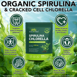 SOLOTREE 300 Kapsul 17 in 1 Supergreen Blend Organik Spirulina Chlorella Suplemen Softgel Kaya Klorofil untuk Pria & Wanita - Product Image 3