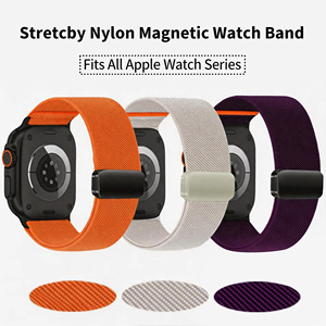 Bande magnétique en nylon tissé pour <span class=keywords><strong>Apple</strong></span> <span class=keywords><strong>Watch</strong></span> Series 11 10 46mm 42mm <span class=keywords><strong>SE</strong></span> 3 44mm <span class=keywords><strong>40mm</strong></span>, sangle Velcro pour IWatch Series 9 8 7 - Product Image 1