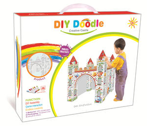 Colorido cartón 3D juguete DIY Doodle Castle para niños Doodle House - Product Image 3