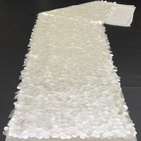 Nouveau tissu en polyester brodé Shengtai avec filet élastique et paillettes coquillage de 18 mm pour robe de soirée femme, mode printemps/été