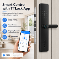 Poignée de porte intelligente de haute qualité avec serrure sans clé, contrôle à distance via l'application Tuya TTlock, ensemble de serrures de porte intelligentes avec poignée