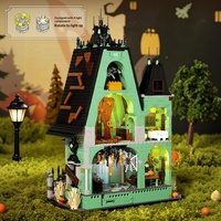 Brick Yue 66223 Ensemble de blocs de construction éducatifs à assembler, Modèle Château hanté Vue sur la rue, Jouets transfrontaliers